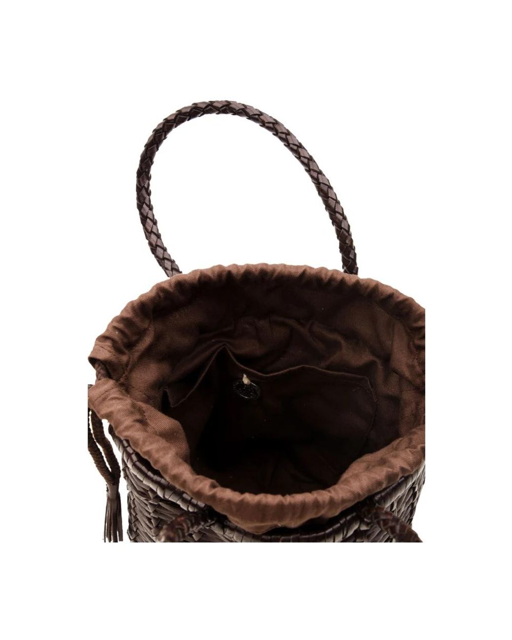 Dragon Diffusion Black Handgewebte Ledereimer-Tasche