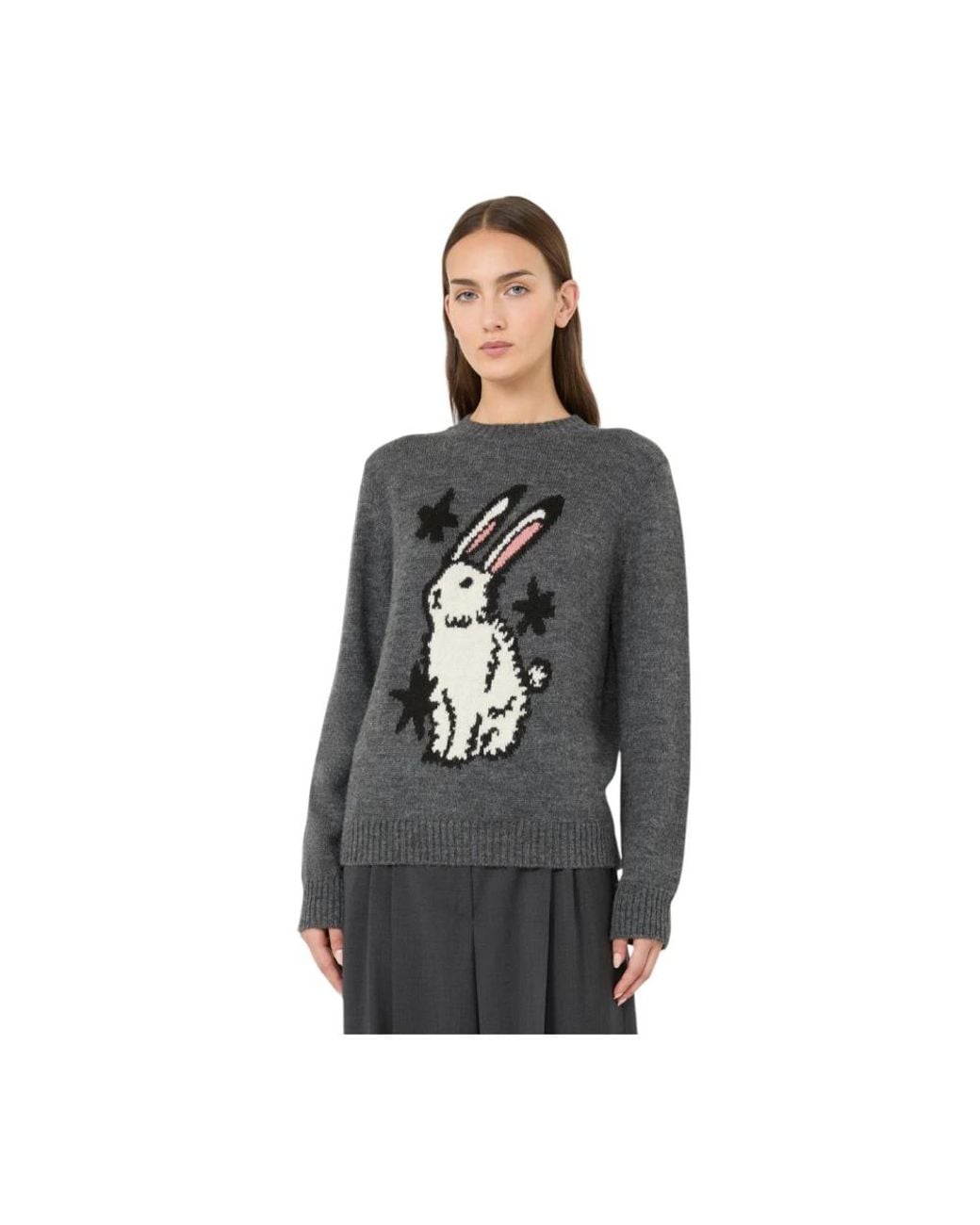 Weekend by Maxmara Gray Round-Neck Knitwear