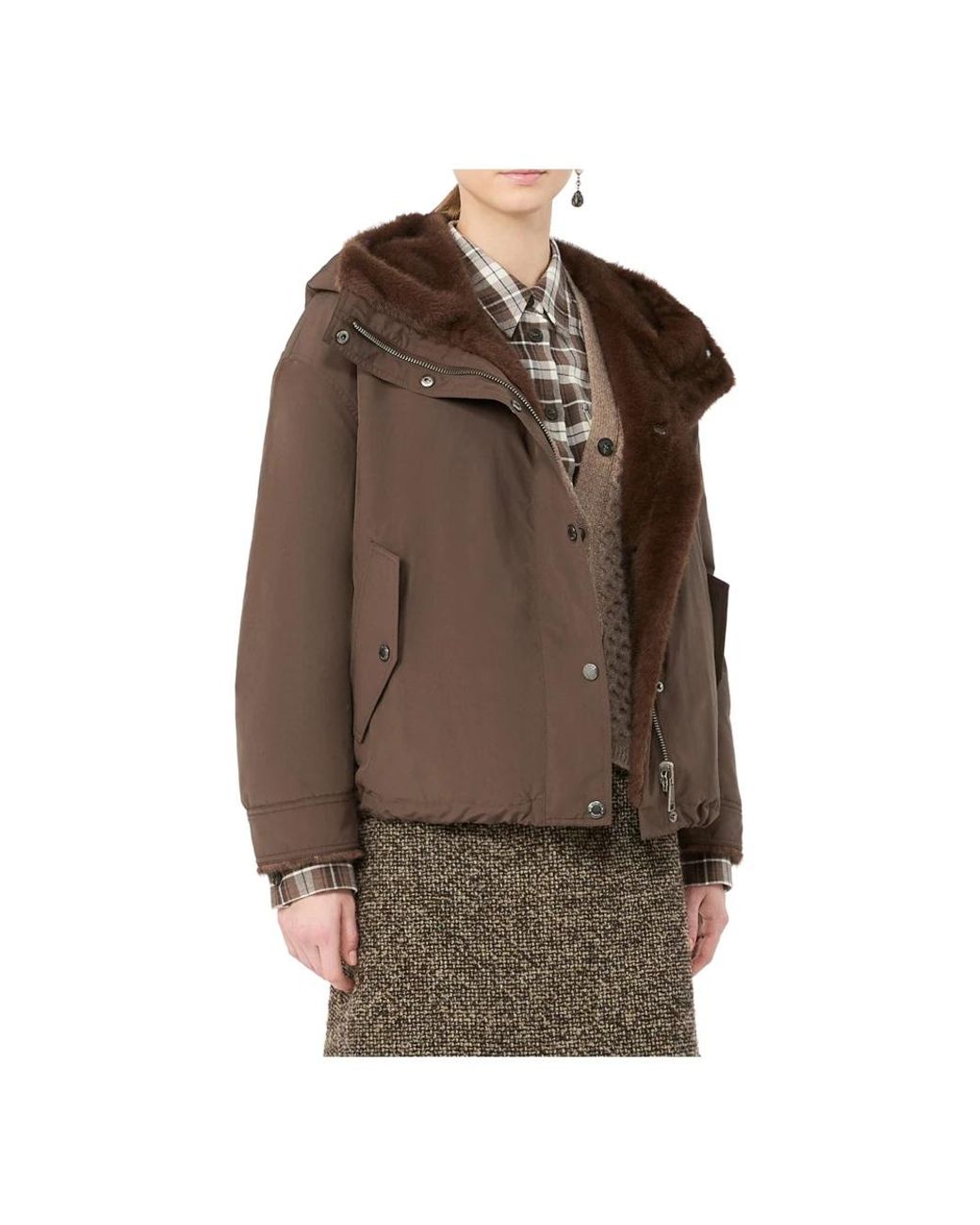 Weekend by Maxmara Brown Faux Fur & Shearling Jackets