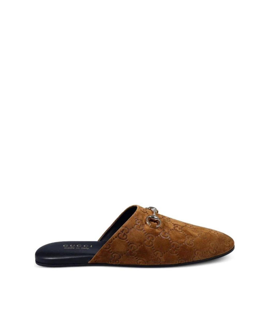Gucci Schoenen ,Bruin ,Leer Horsebit Slide Sandal in het Brown