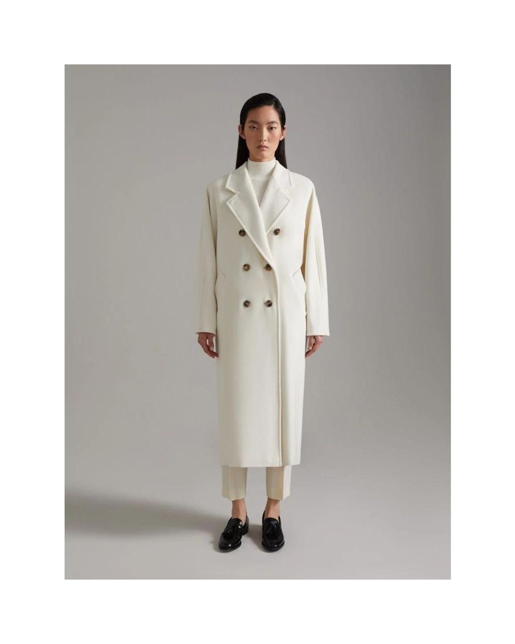 Max Mara White Double-Breasted Coats
