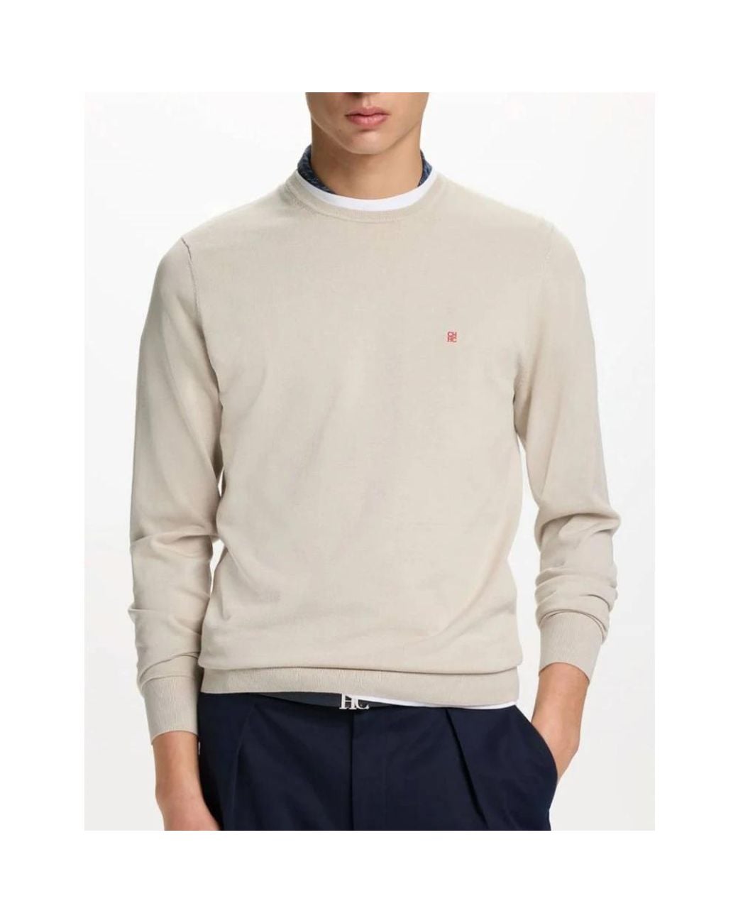 Carolina Herrera White Round-Neck Knitwear for men