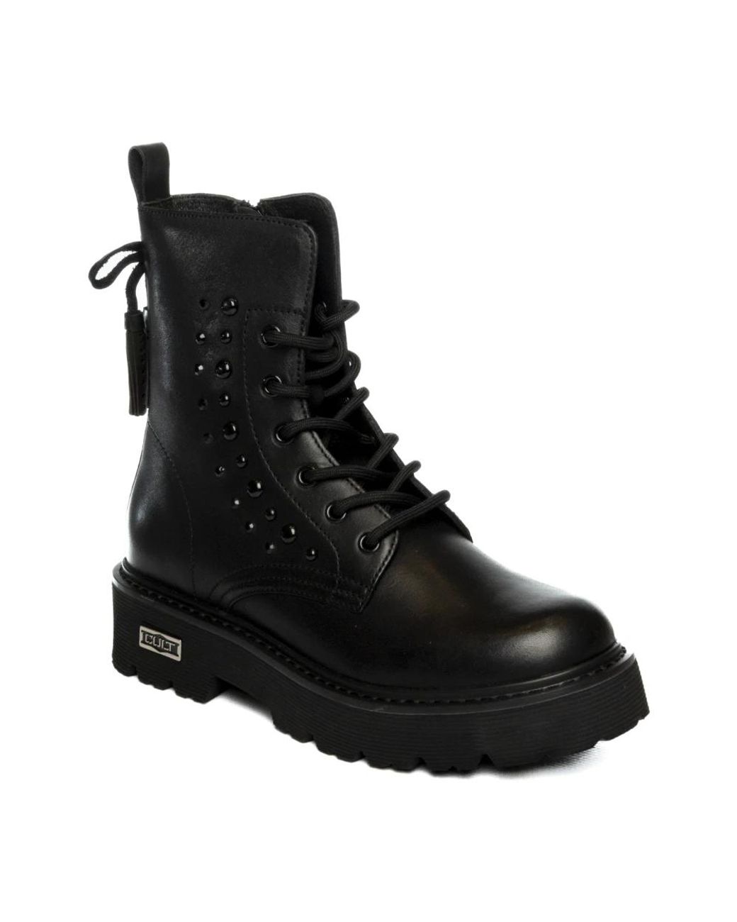 Cult Black Lace-Up Boots