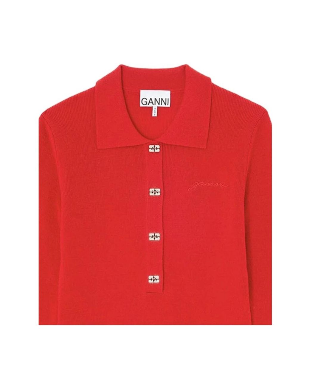 Ganni Red Round-Neck Knitwear