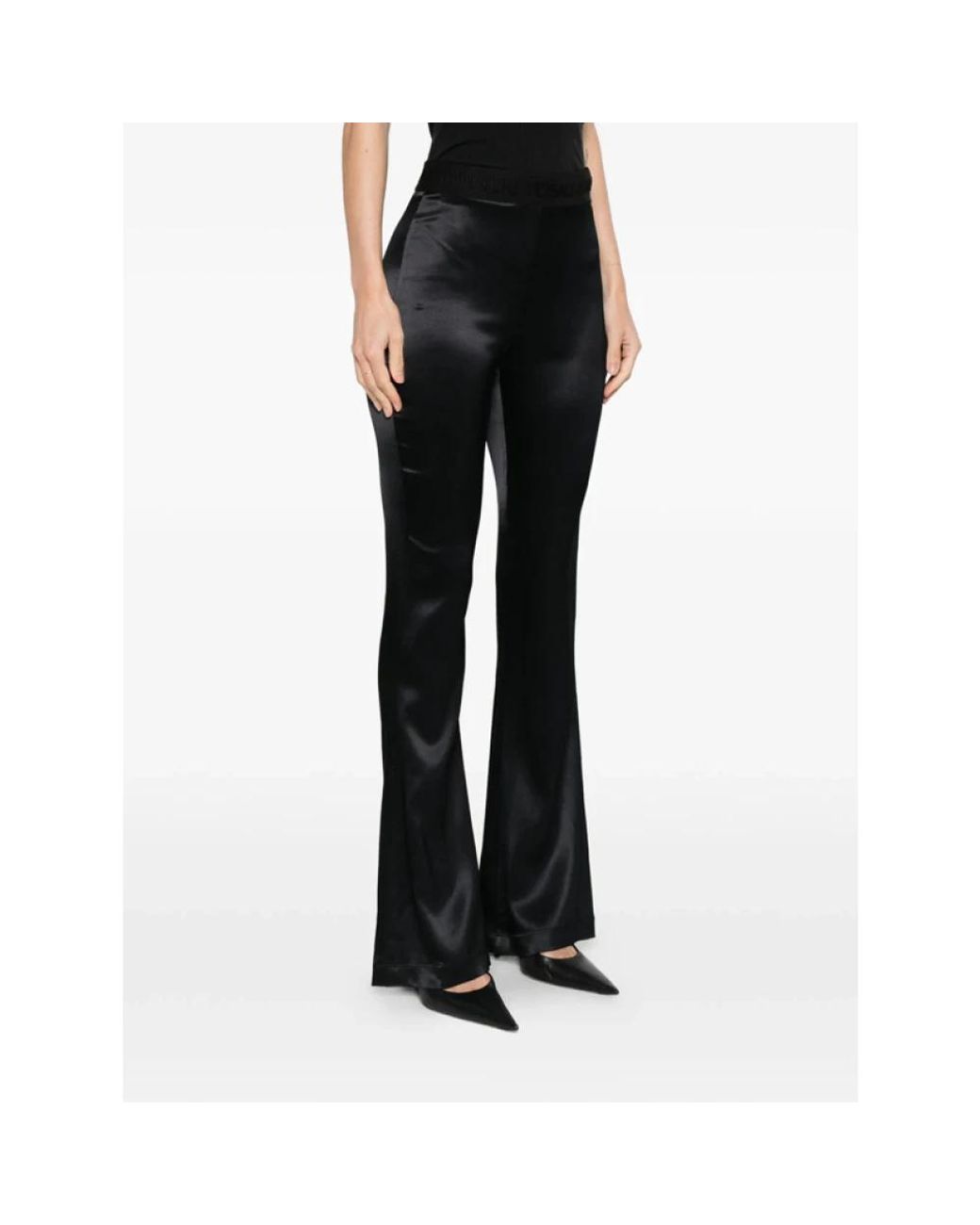 Versace Jeans Couture Black Wide Trousers
