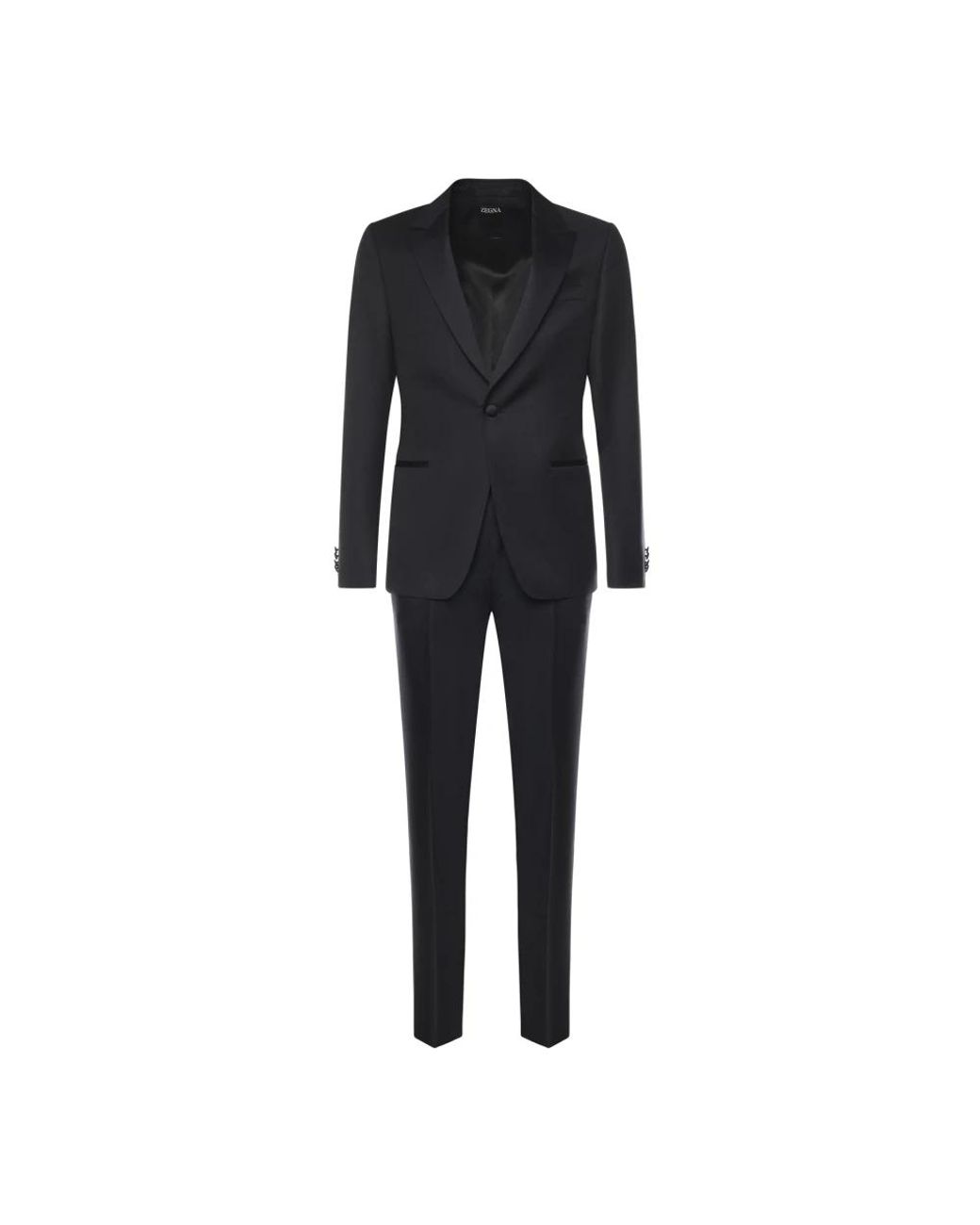 Zegna Black Single Breasted Suits for men