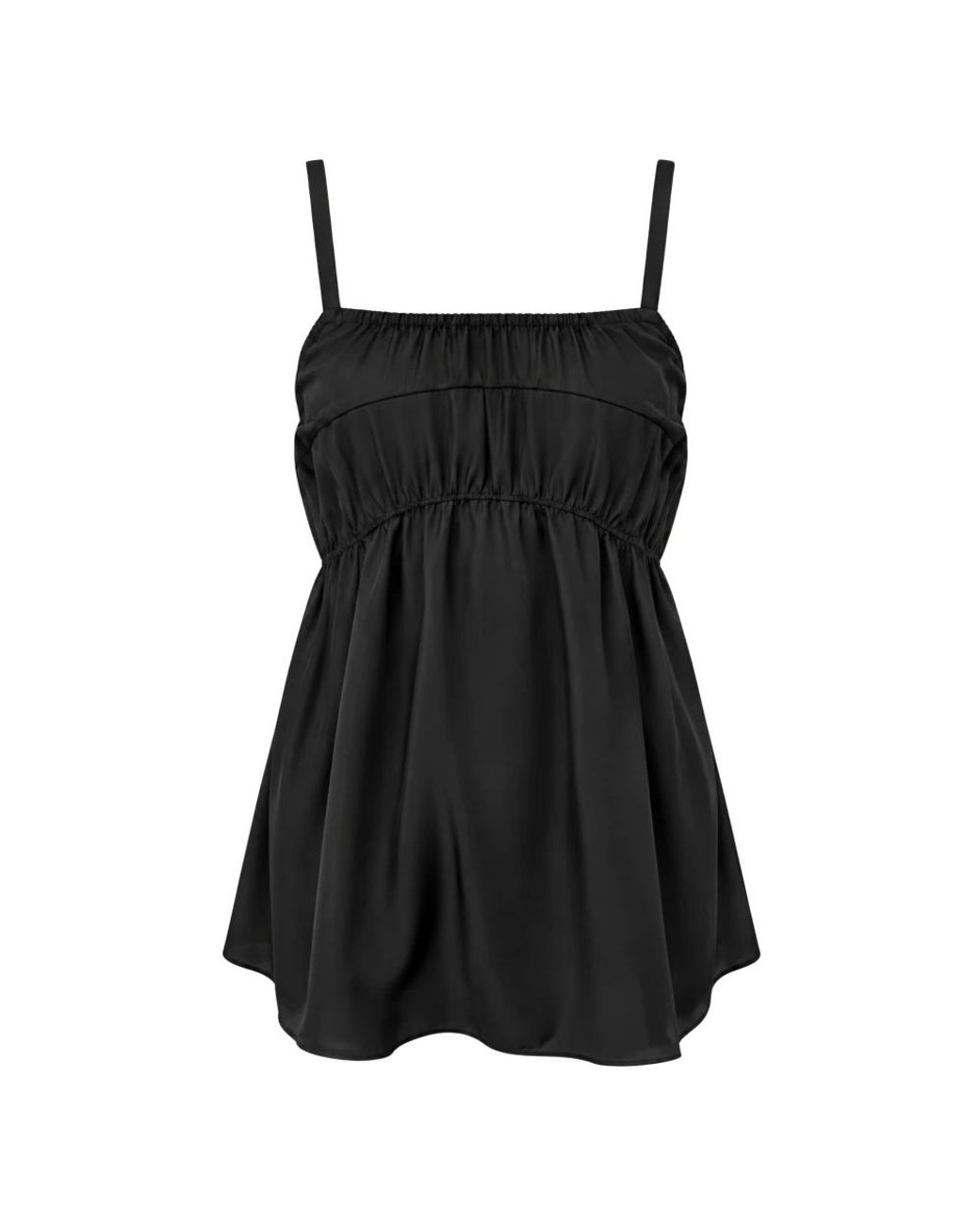 Tela Black Sleeveless Tops