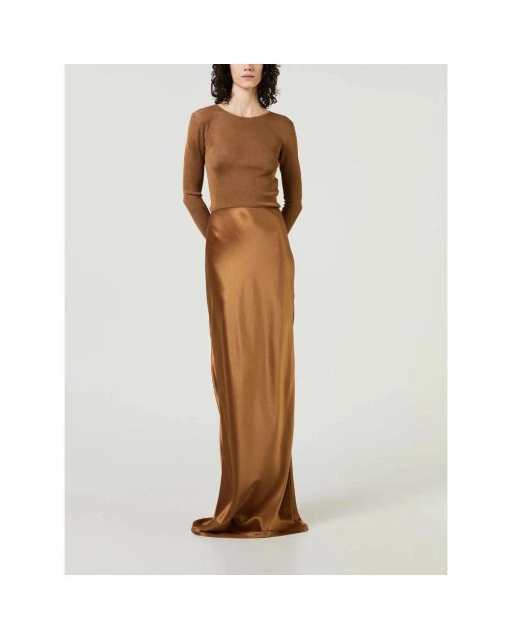 Saint Laurent Brown Maxi Skirts