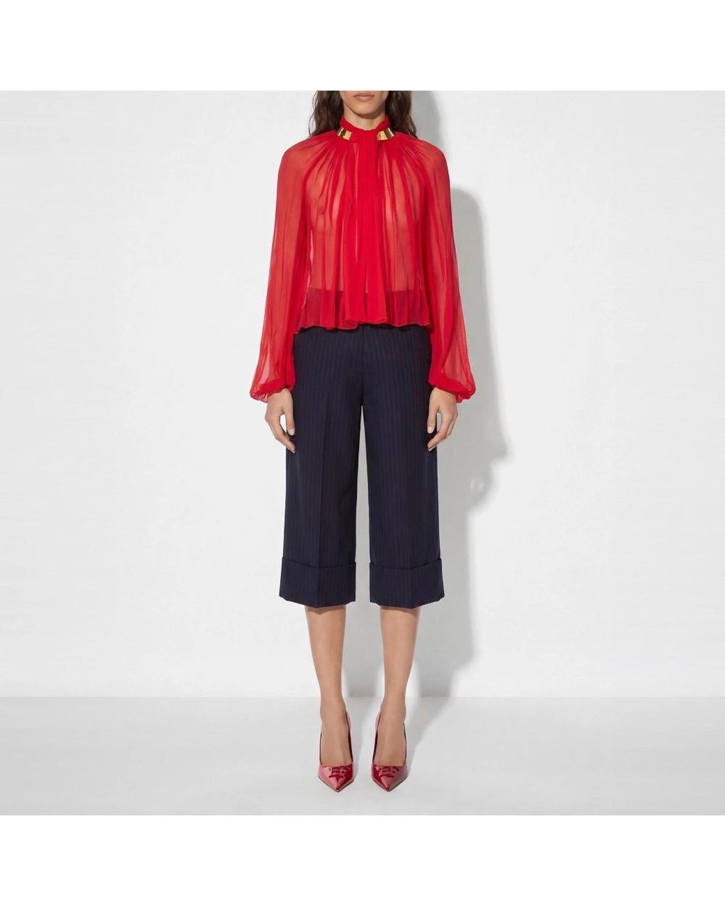 Elisabetta Franchi Blue Cropped Trousers