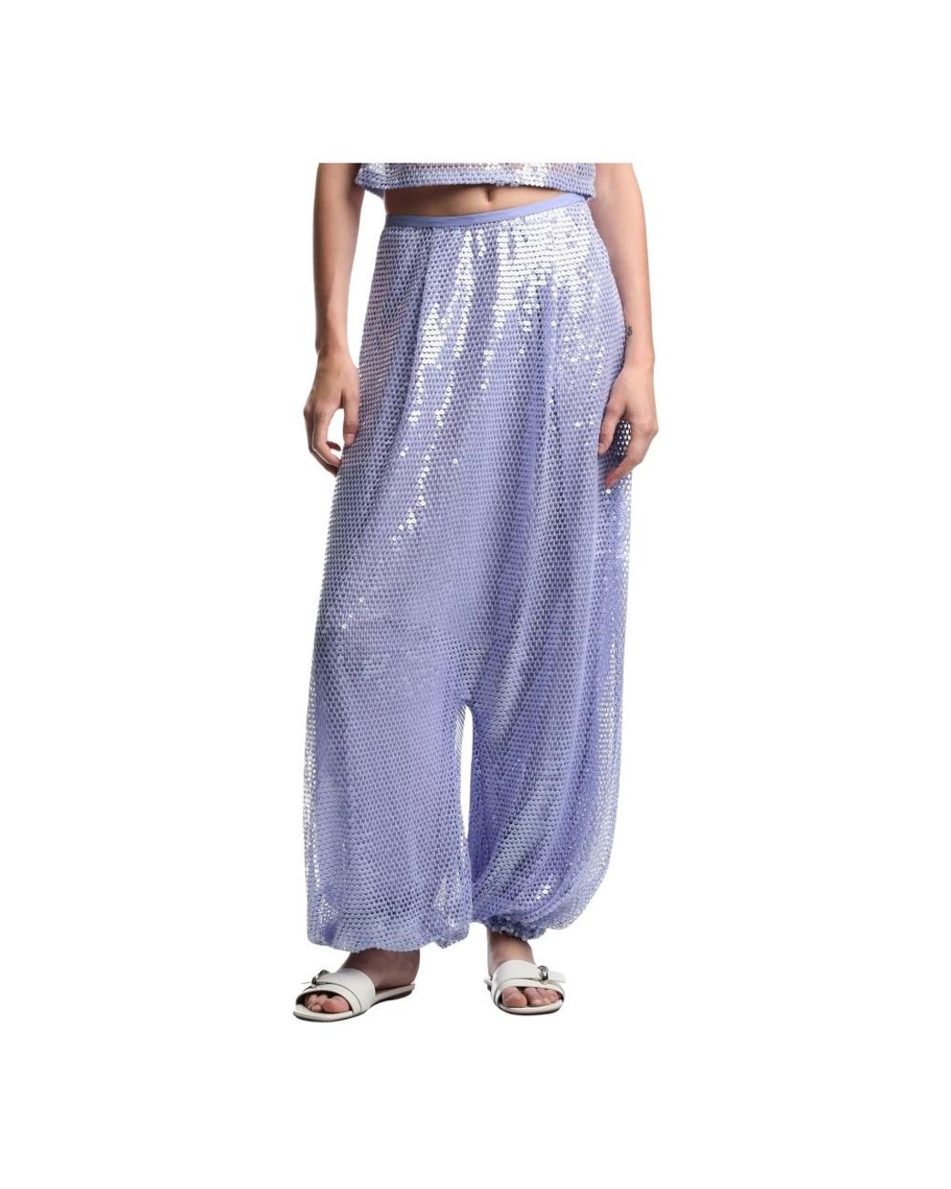 Emporio Armani Purple Tapered Trousers