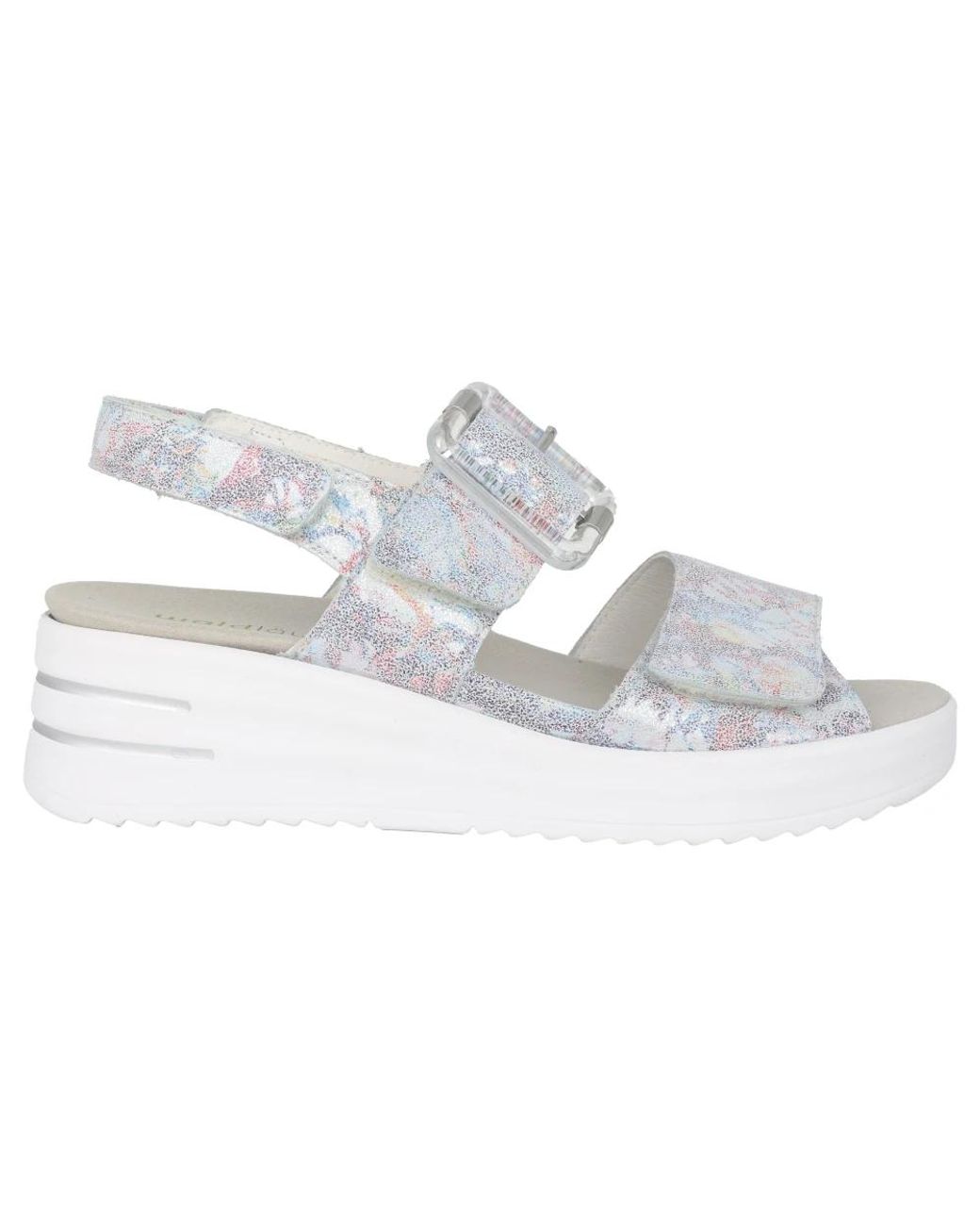 Waldläufer Schoenen ,Veelkleurig ,Leer Sandaal Met Brede Pasvorm Voor Vrouwen in het White