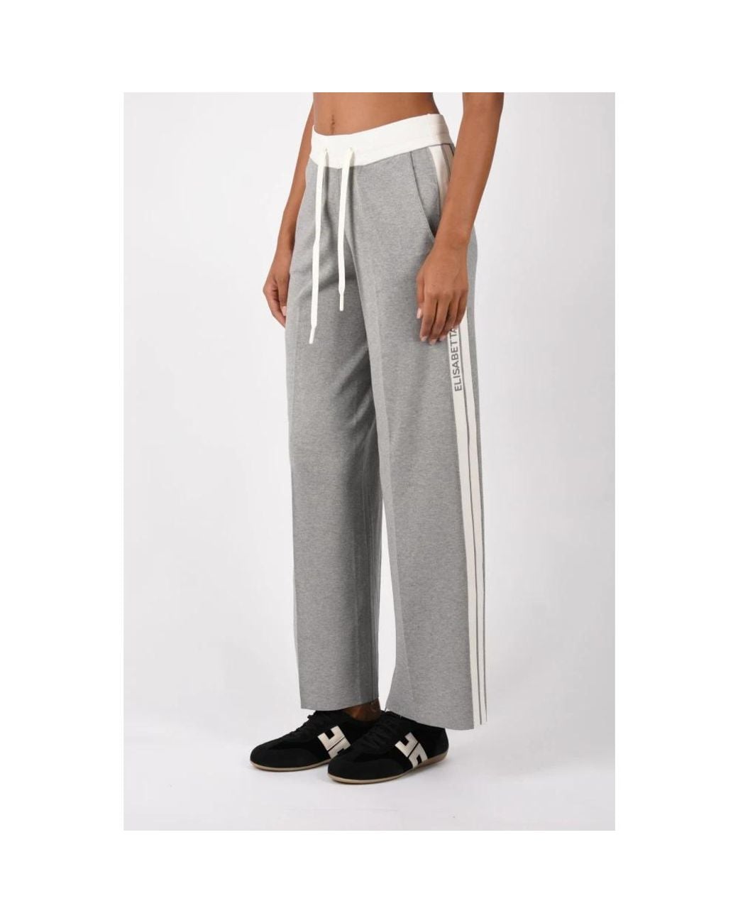 Elisabetta Franchi Gray Wide Trousers