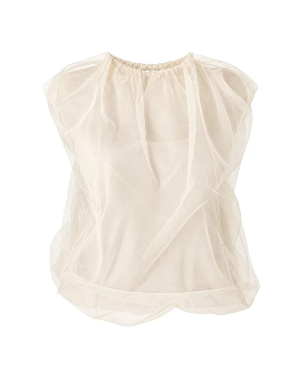 MEIMEIJ Natural Sleeveless Tops