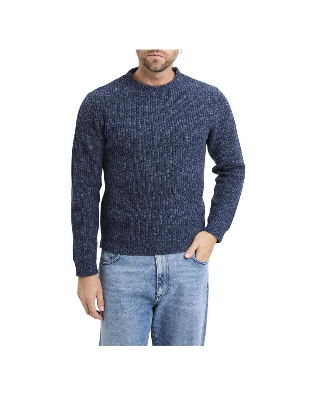 Daniele Fiesoli Blue Round-Neck Knitwear for men