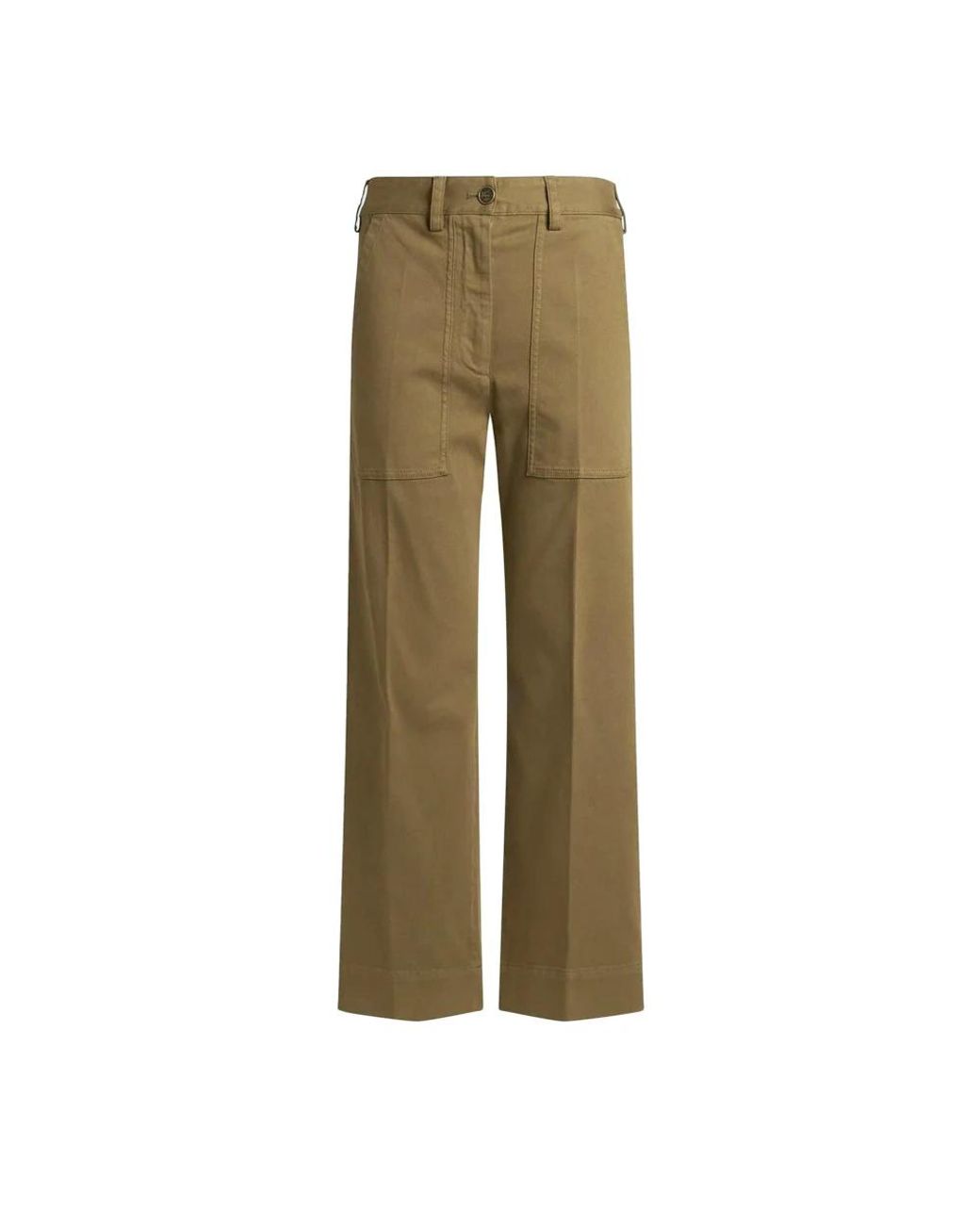 Etro Jeans ,Bruin ,Katoen Groene Katoenblend Broek Met Zakken in het Green