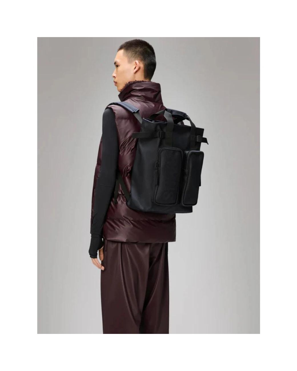 Rains Black Backpacks for men