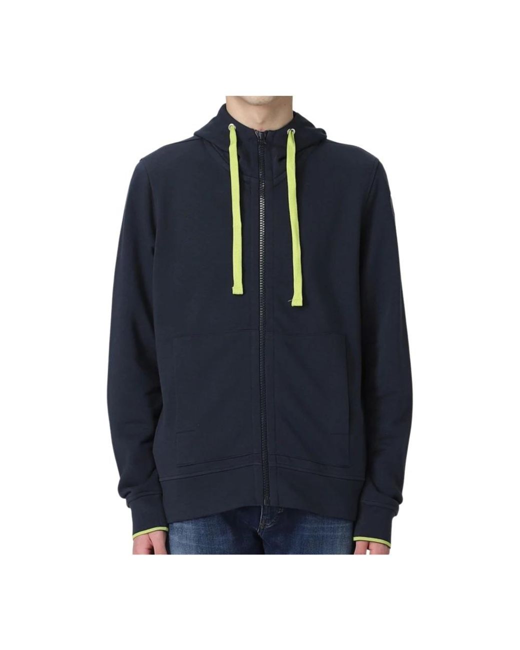Blauer Hoodies & Sweatvesten ,Blauw ,Katoen Blauwe Hoodie Met Rits Van Katoen in het Blue voor heren