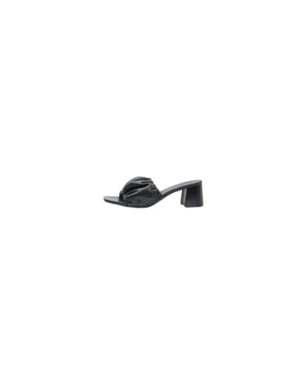 Closed Blue Heeled Mules