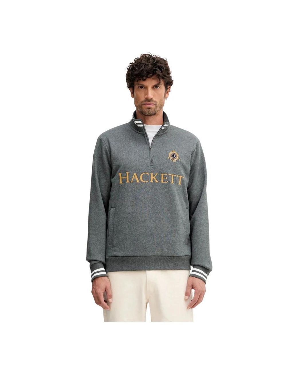 Hackett Half-Zip Sweatshirt in het Gray voor heren