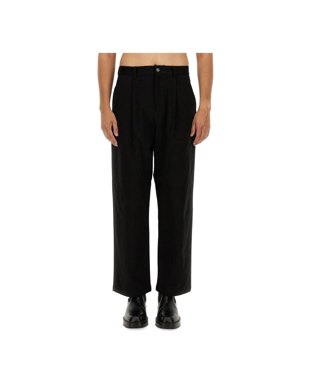 Moschino Black Straight Trousers for men