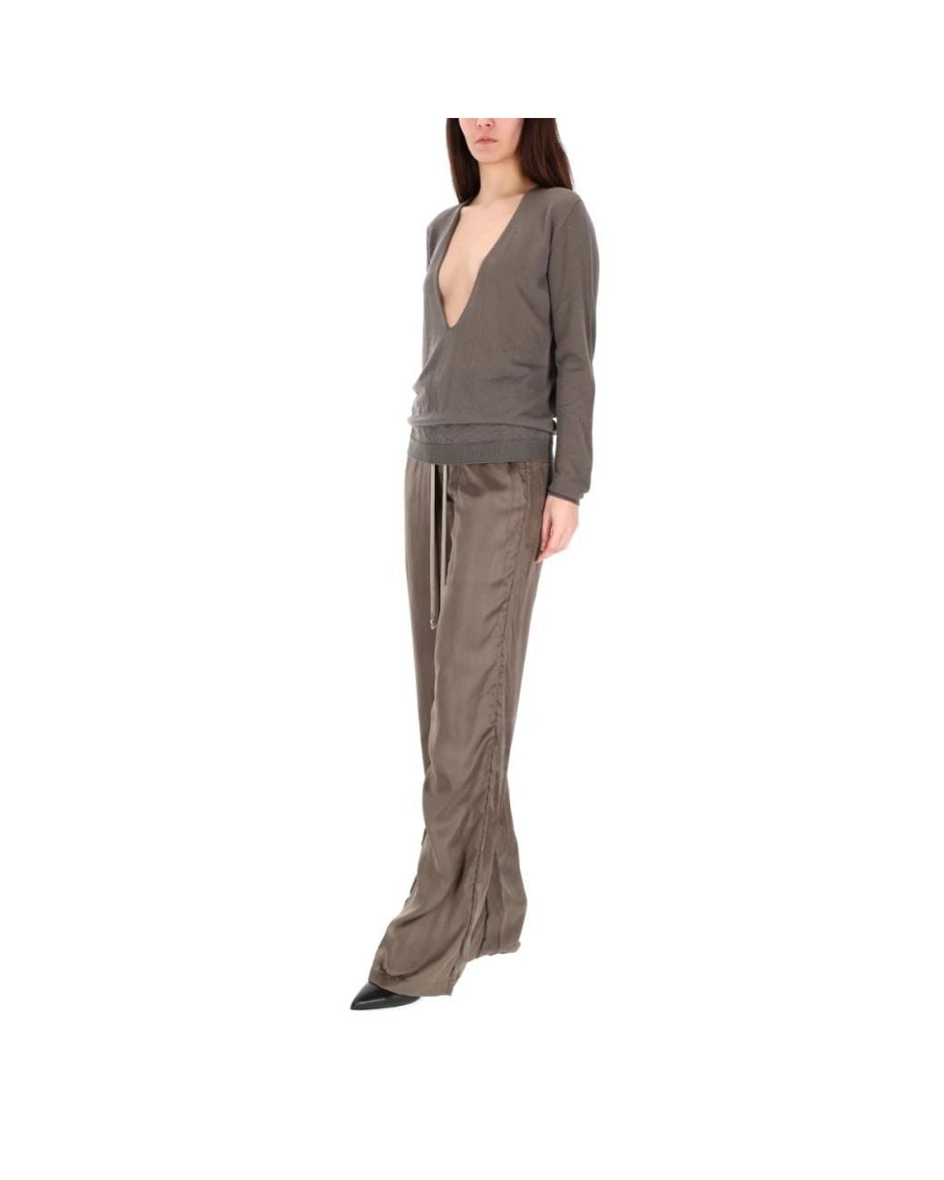 Rick Owens Brown Wide Trousers