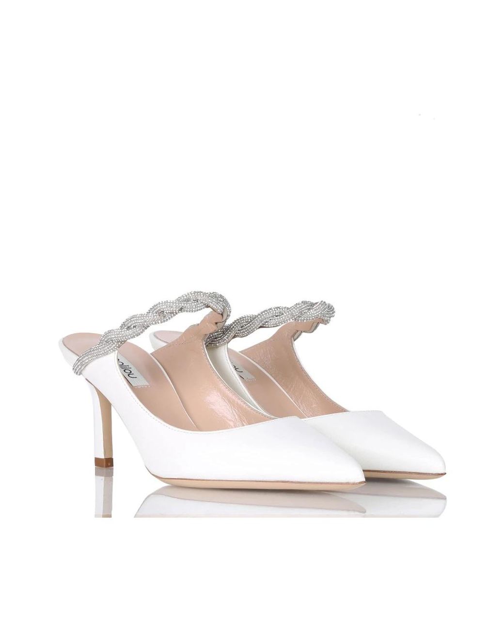 Ninalilou White Heeled Mules