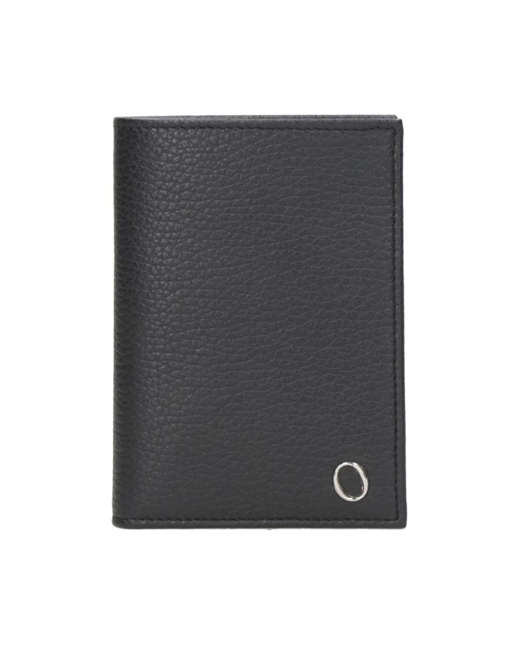 Orciani Accessoires ,Zwart ,Leer Zwarte Leren Portemonnee Met Anti-Kloon Bescherming in het Black voor heren