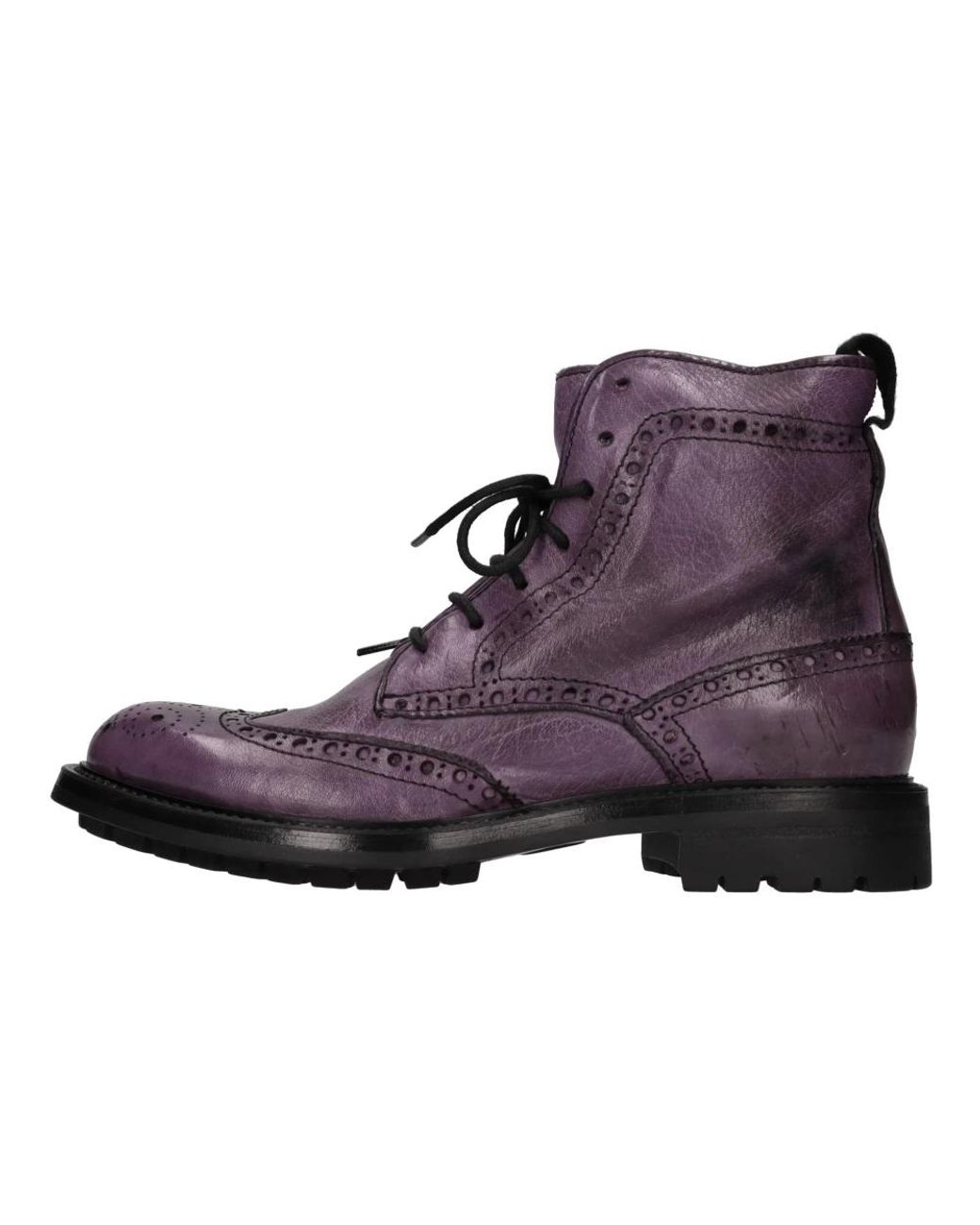 Hundred 100 Purple Lace-Up Boots