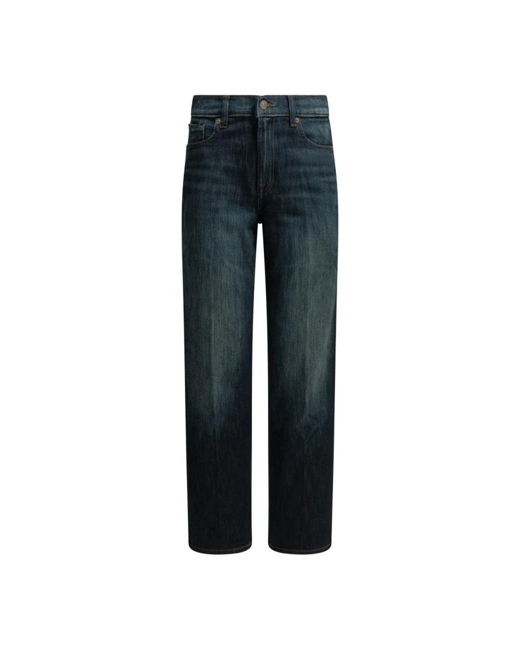 7 For All Mankind Blue Straight Fit Jeans