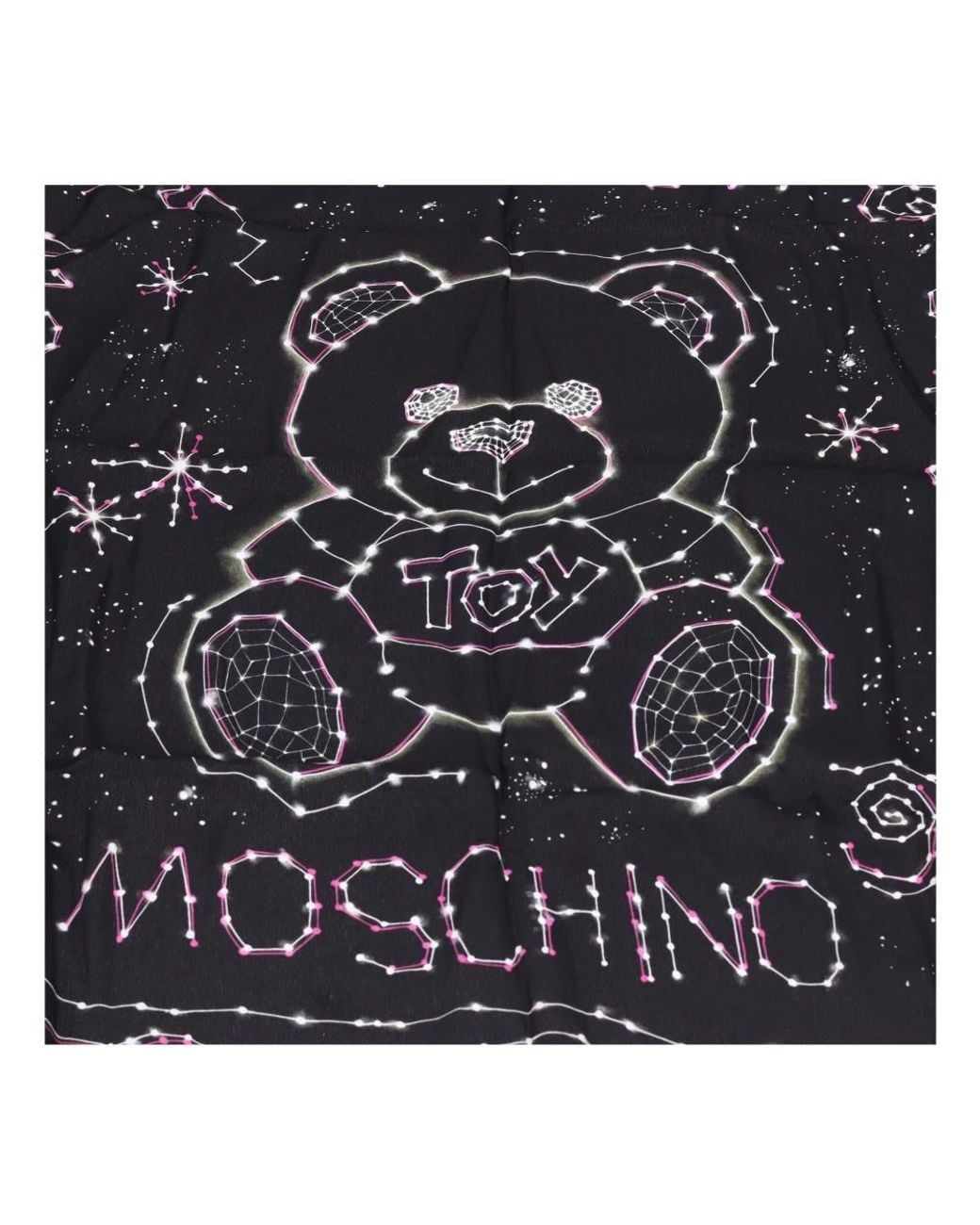Moschino Black Seidentuch Mit Strasssteinen