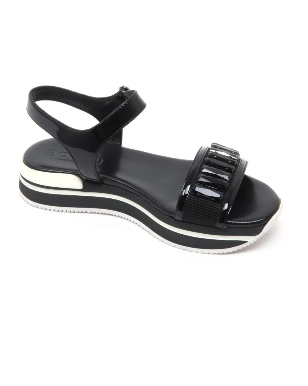 Hogan Black Flat Sandals