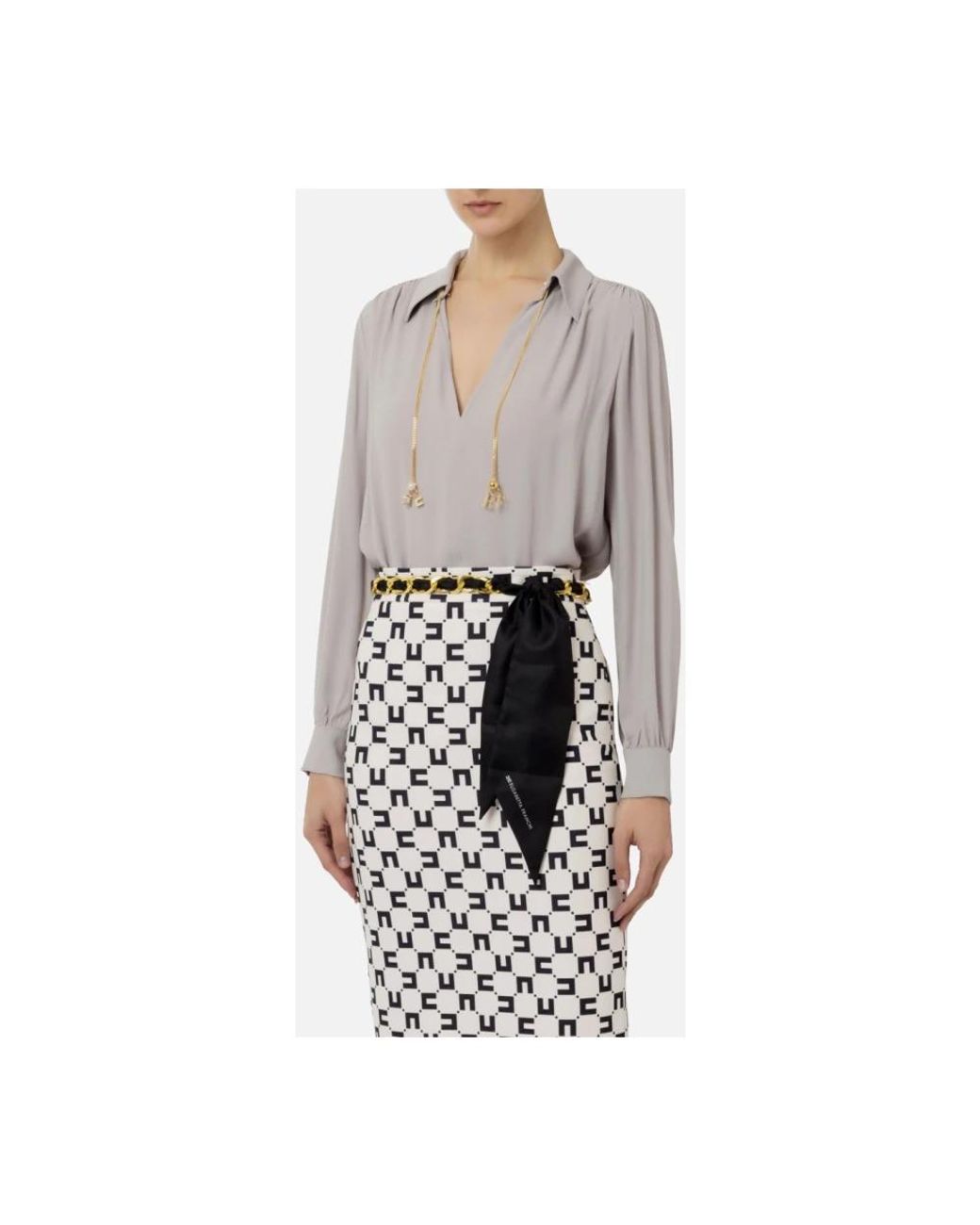 Elisabetta Franchi Gray Blouses