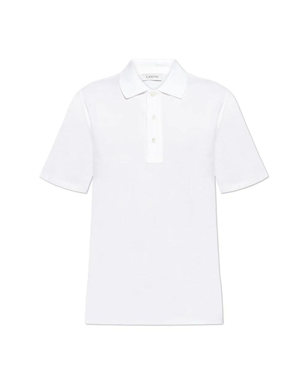 Lanvin Tops ,Wit ,Katoen Cotton Polo Shirt in het White voor heren
