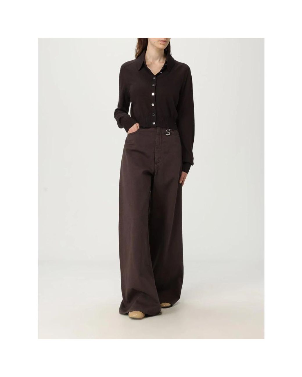 Sportmax Brown Wide Jeans