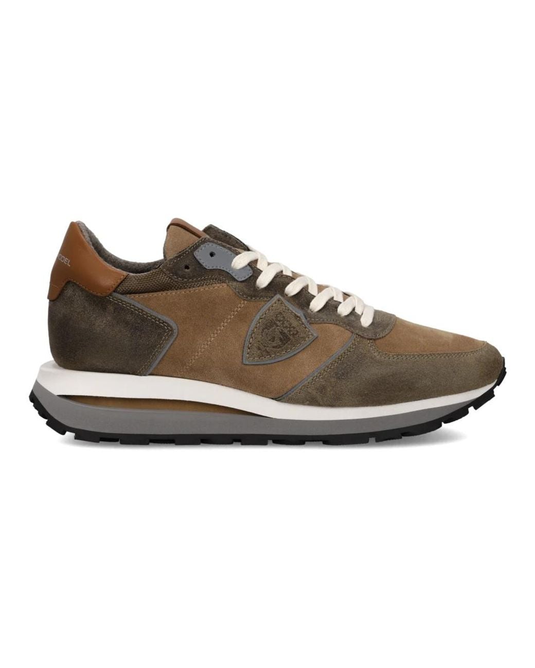 Philippe Model Schoenen ,Bruin ,Katoen Sneakers Trpx Haute Running in het Brown voor heren