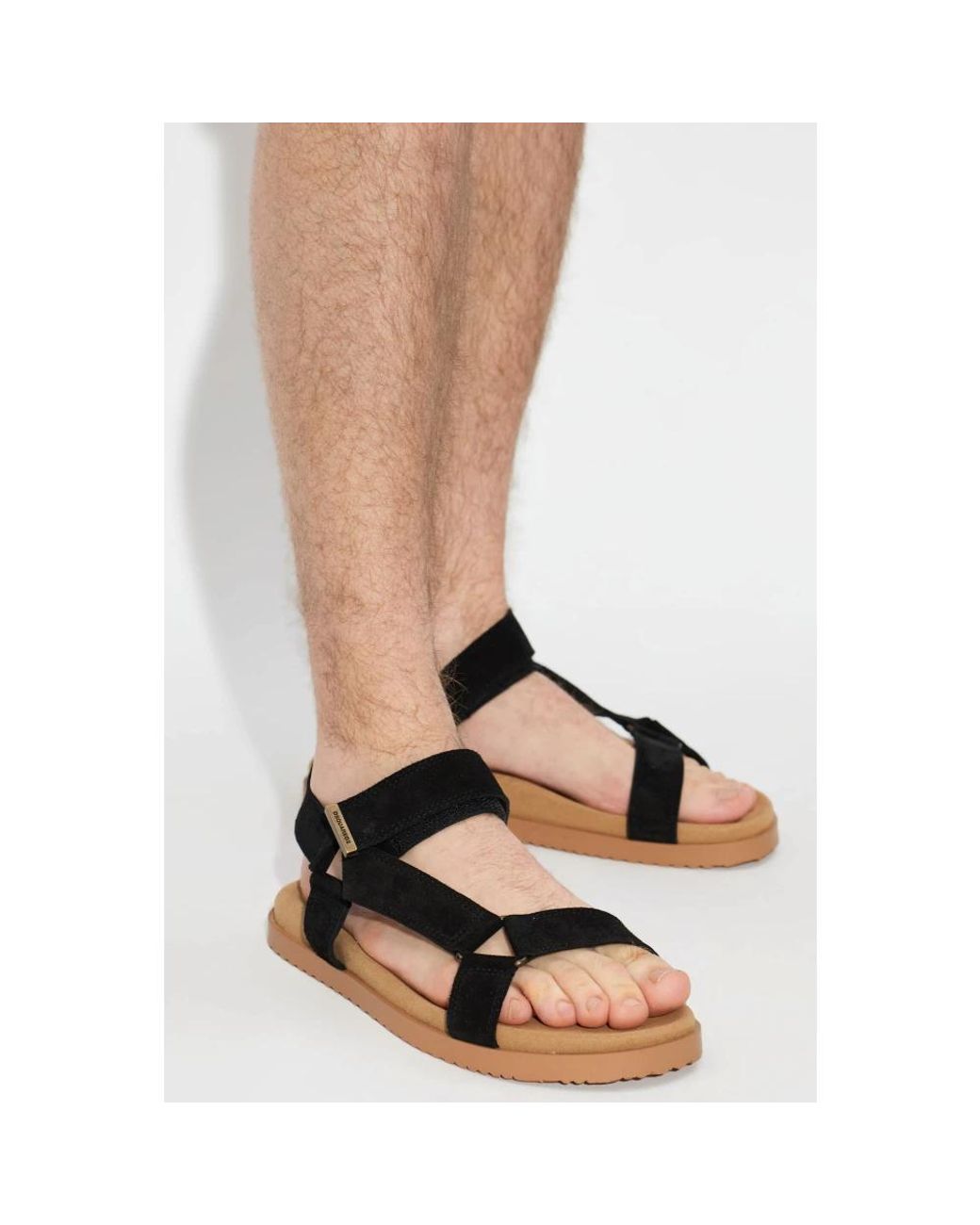 DSquared² Black Flat Sandals for men