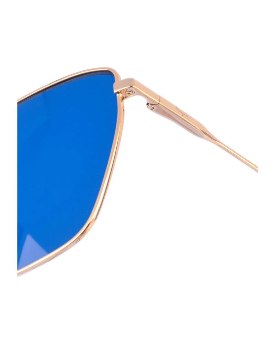 Occhiali da sole rettangolari marroni di Ferragamo in Blue
