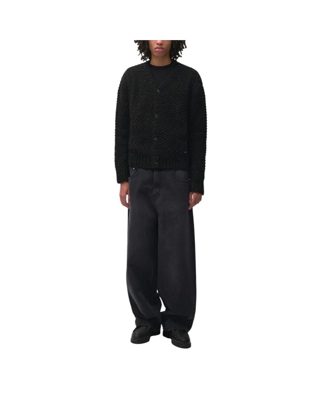 Cardigans Arte' de hombre de color Black
