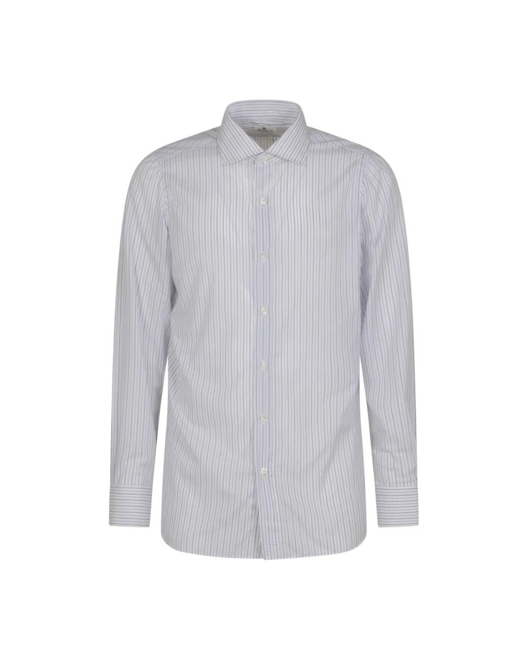 Finamore 1925 Blue Formal Shirts for men