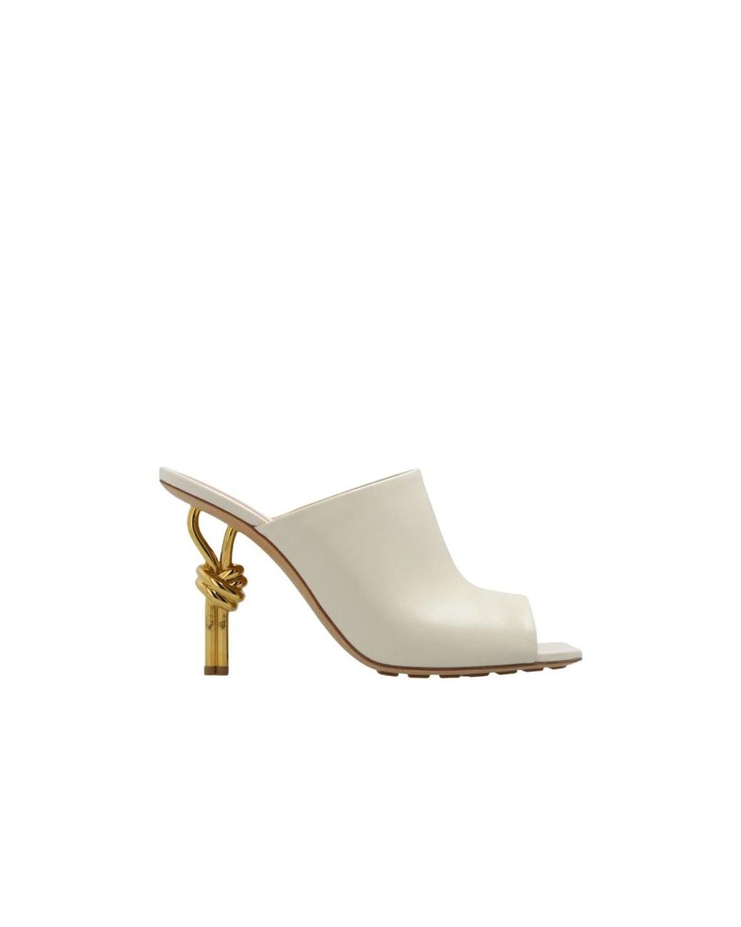 Bottega Veneta White Heeled Mules