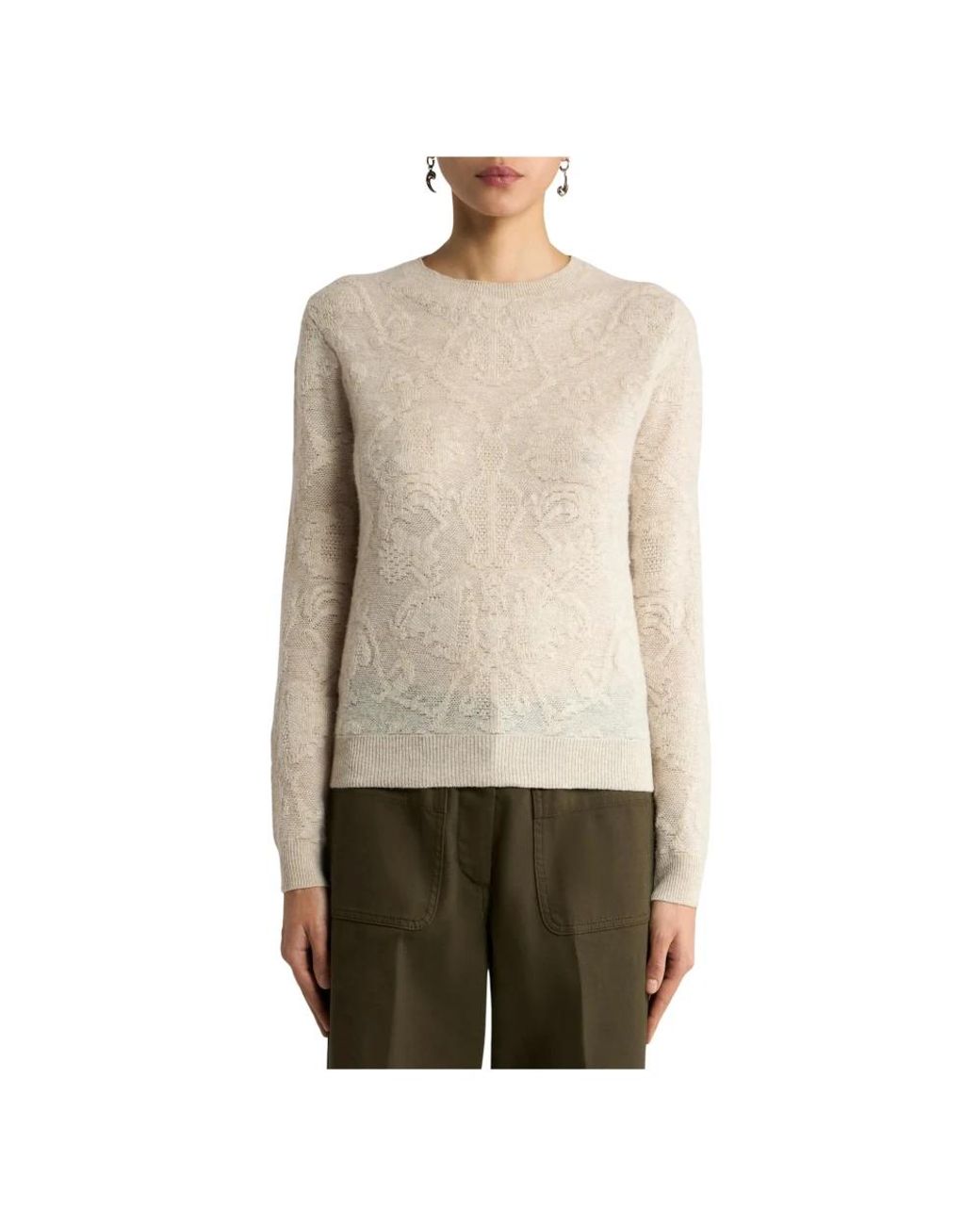 Etro Natural Round-Neck Knitwear