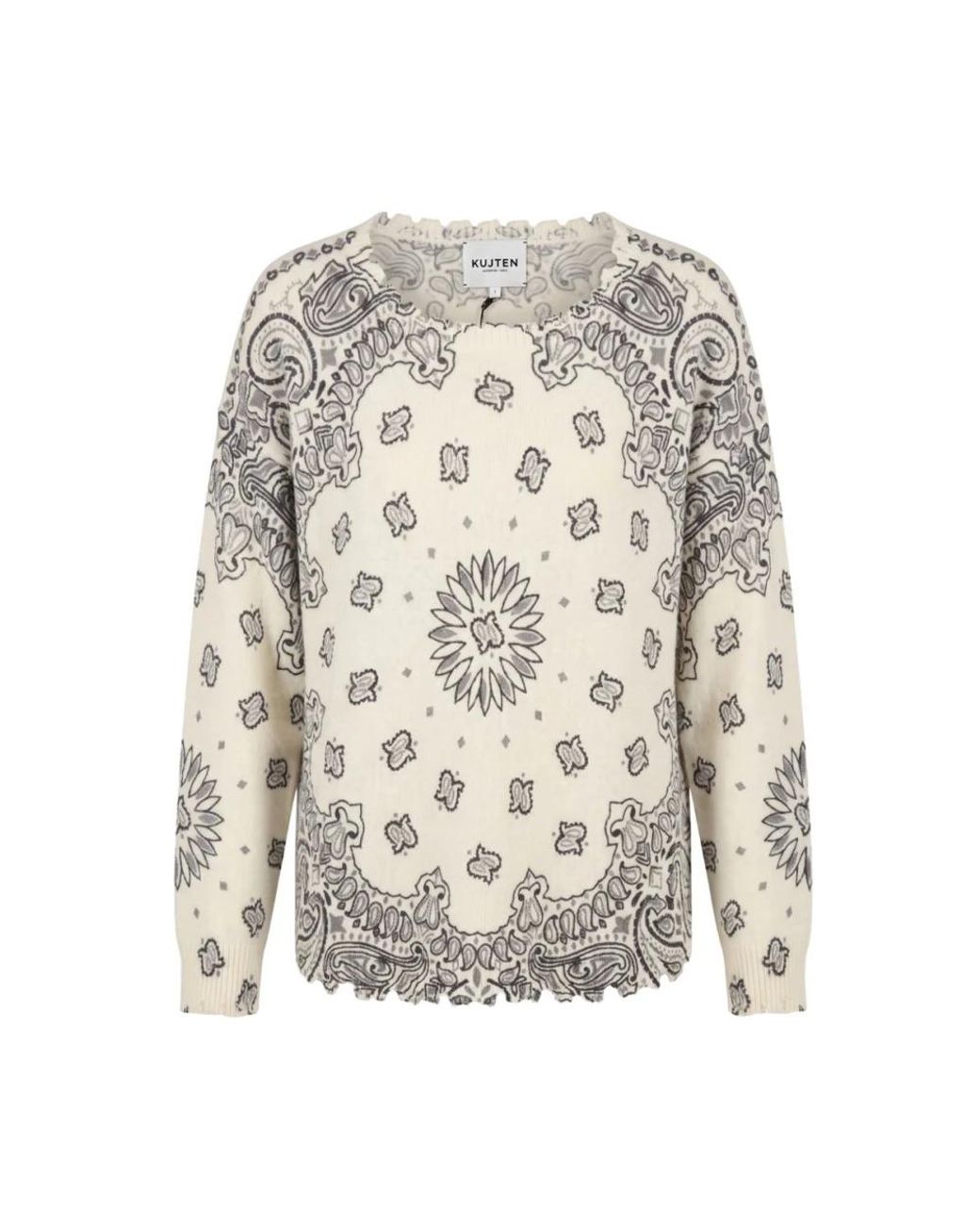 Kujten White Round-Neck Knitwear