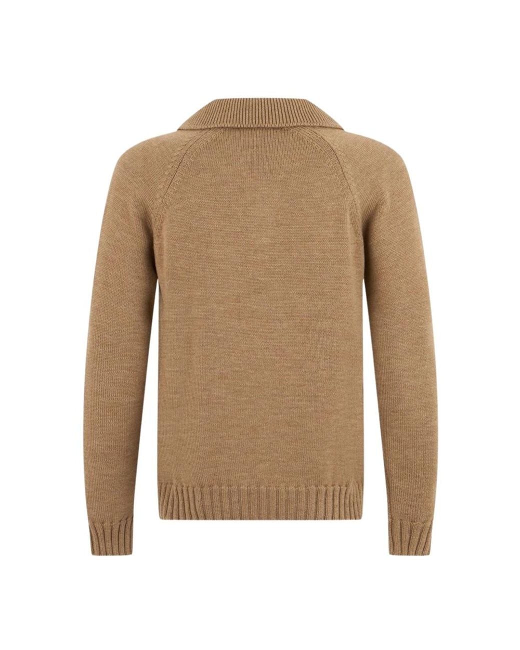 Zanone Brown V-Neck Knitwear for men