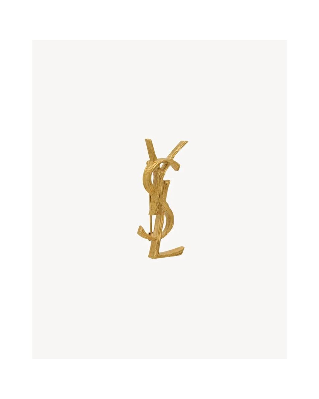 Saint Laurent Metallic Metall Cassandre Monogrammbrosche