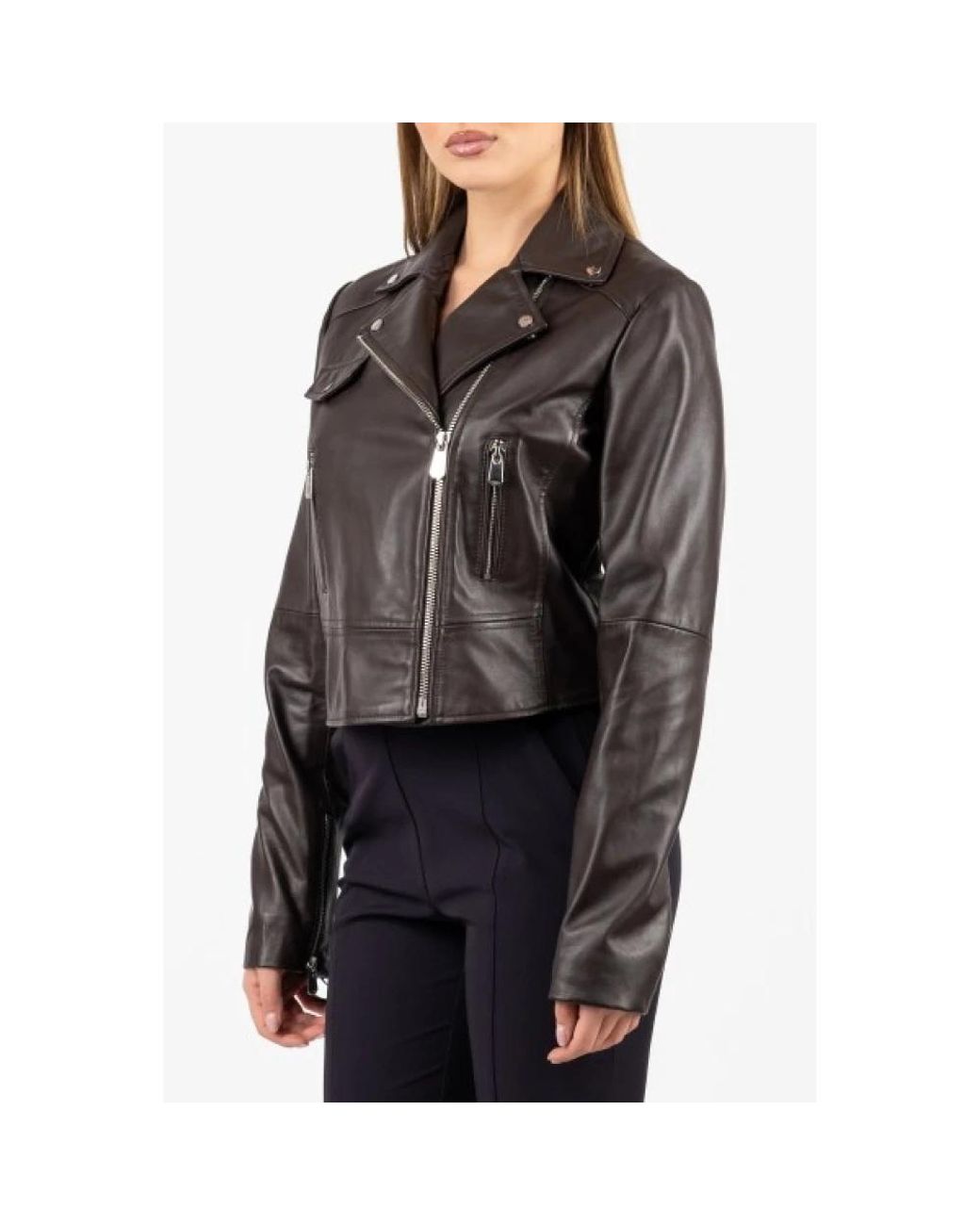 Pinko Black Leather Jackets