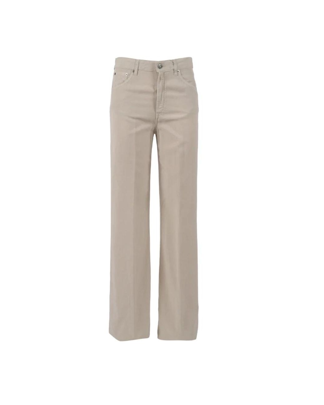 Dondup Amber Wide Leg Broeken in het Gray