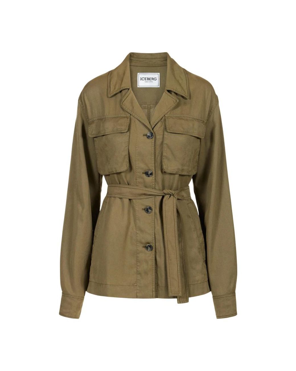 Iceberg Jassen ,Groen ,Flowing Technical Jacket in het Green
