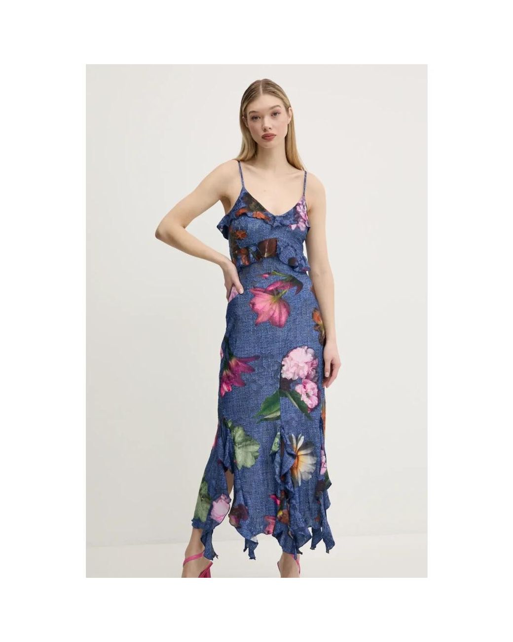 Midi Dresses Desigual de color Blue