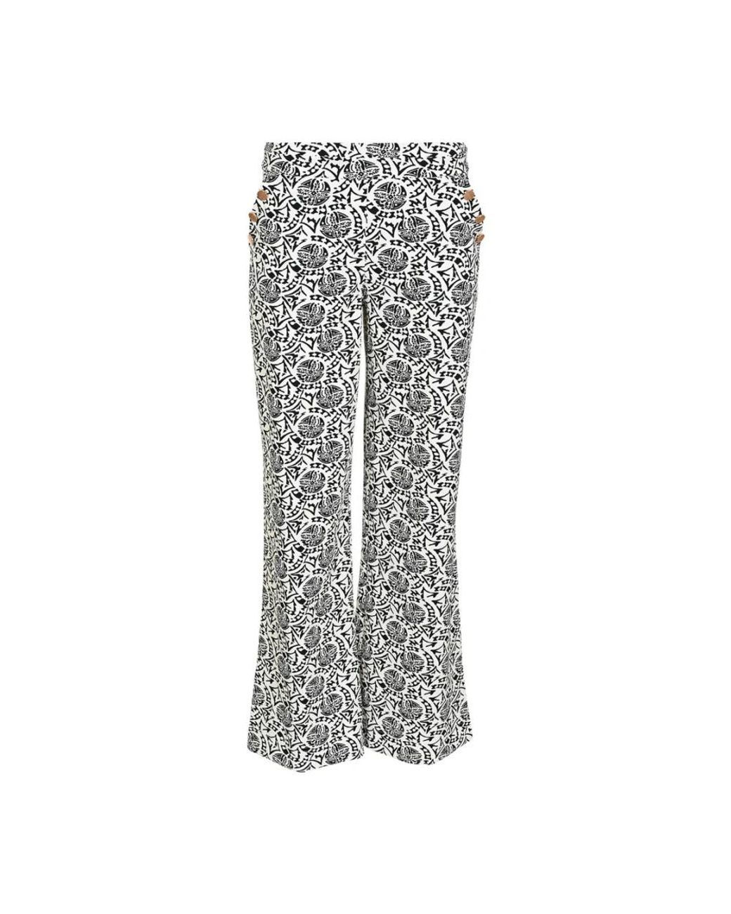 Maicazz Broeken ,Zwart ,Xavi Fan Print Statement Broek in het Gray