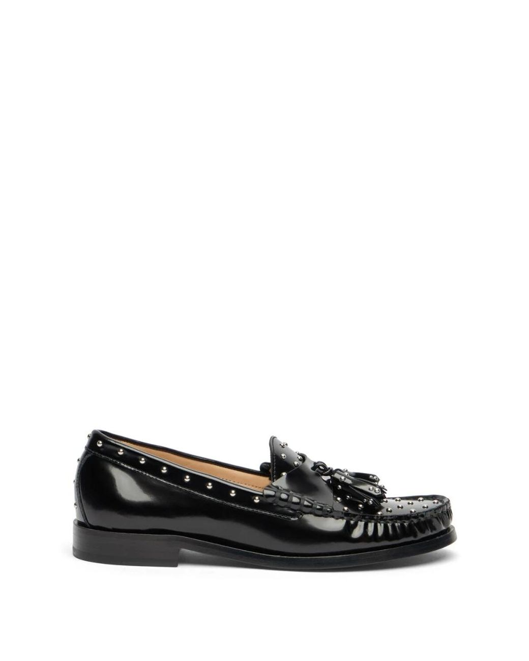 Stuart Weitzman Schoenen ,Zwart ,Leer Lottie Sostud Tassel Loafer in het Black